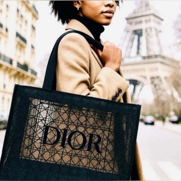 DIOR VIP GWP BLACK MESH LARGE TOTE - Picture 1 of 8
